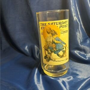 VINTAGE Saturday Evening Post Glass Norman Rockwell